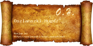 Oszlanszki Hugó névjegykártya